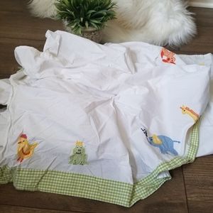 POTTERY BARN KIDS GINGHAM ANIMAL CRIB SKIRT